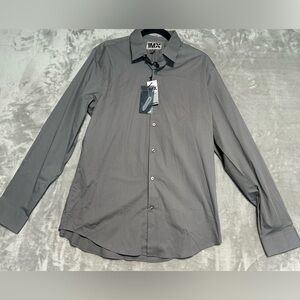 Express 1MX Fitted Dress Shirt Men’s Large 16-16 1/2 Grey